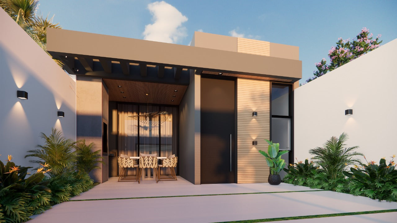 Casa térrea moderna 2 quartos – Projeto 101A